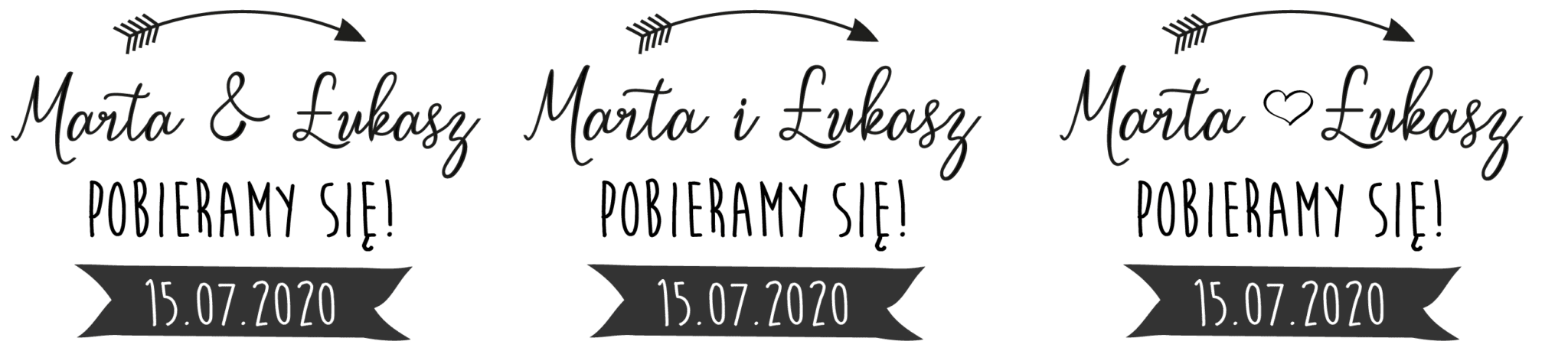 Pieczątka Ślubna - Pobieramy Się- opcje