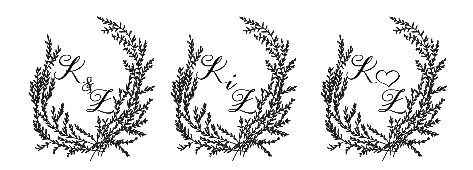 Pieczątka Ślubna - Monogram 1- opcje