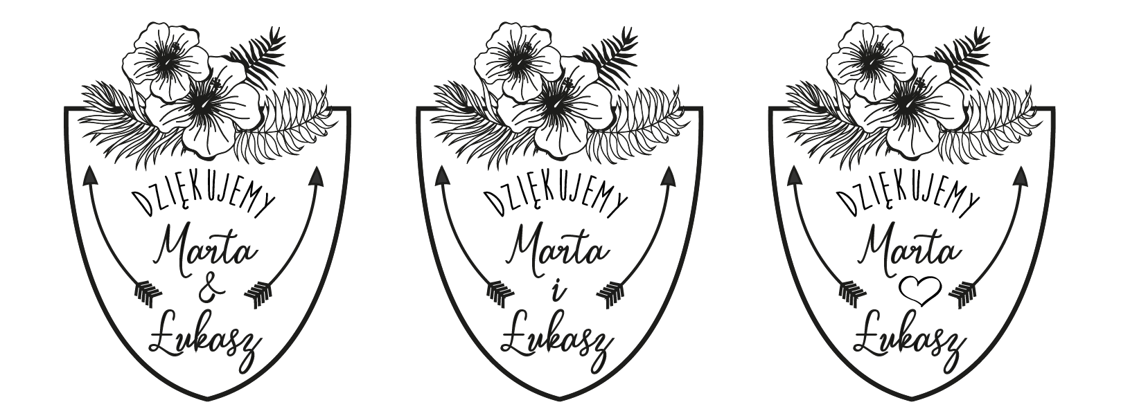 Pieczątka Ślubna - Tarcza - opcje