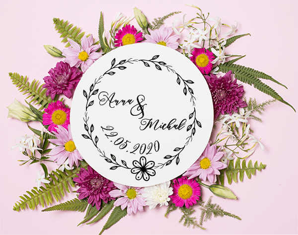 Pieczątka Ślubna -Wianek 1- stemplownia