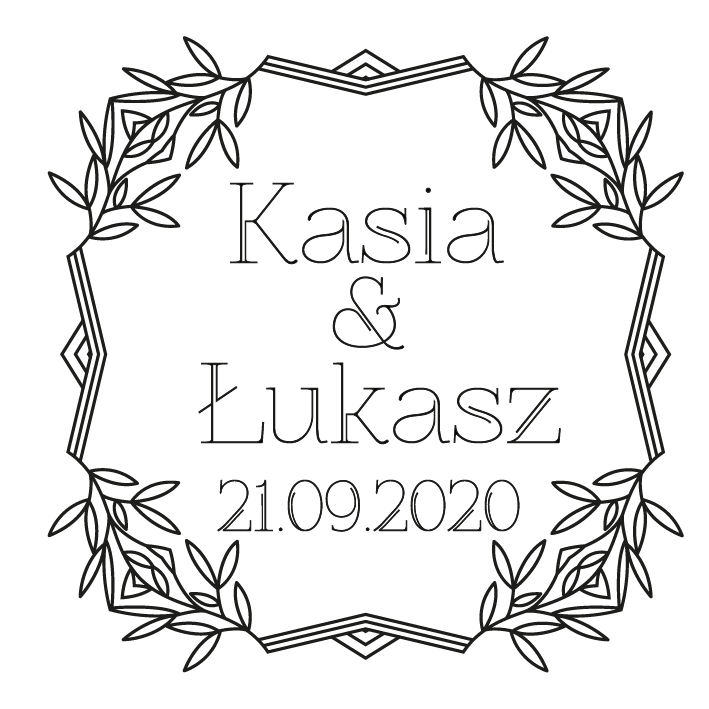 Pieczątka Ślubna -Listki 3- projekt