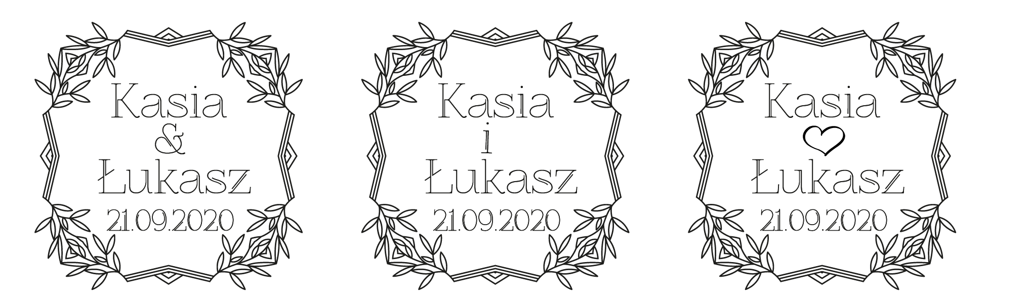 Pieczątka Ślubna -Listki 3- opcje