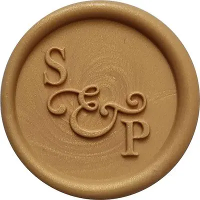 Pieczęć lakowa z monogramem i ozdobnym znakiem AND