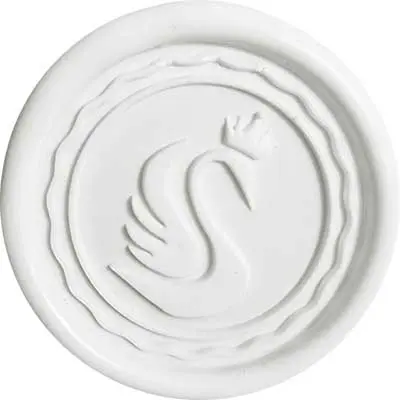 Odbicie lakowe w kolorze białym - lak do pieczęci biały.