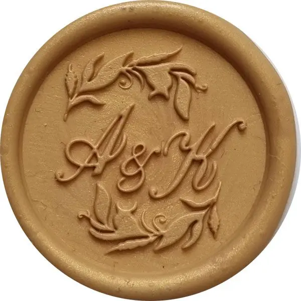 Monogram ślubny PIÓRKA - odbicia lakowe