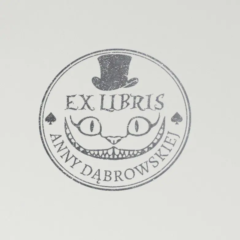 Stempel ex libris - wonderland - Kot