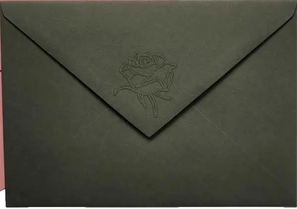 tłoczona koperta róża