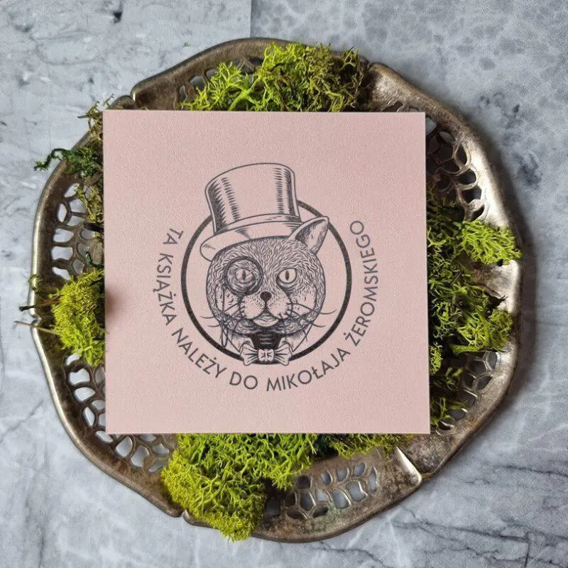 Ex-libris-Kot-elegancik-stemplownia