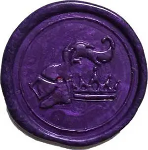 Indywidualny projekt pieczęci lakowej - z logo Fundacji Księżniczki i Rycerze