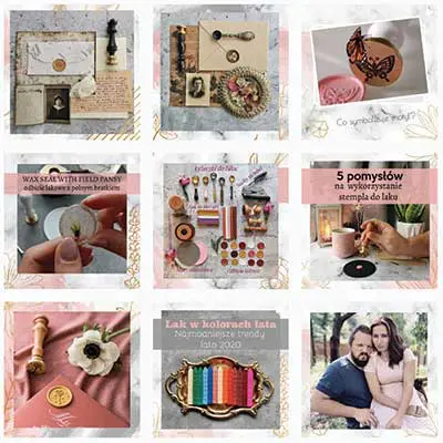 Podgląd profilu firmowego na instagramie stemplownia siatka zdjęć