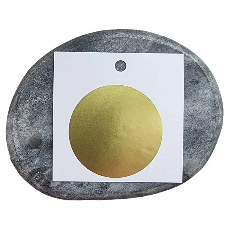 Złota błyszcząca naklejka do suchego stempla o gładkim brzegu