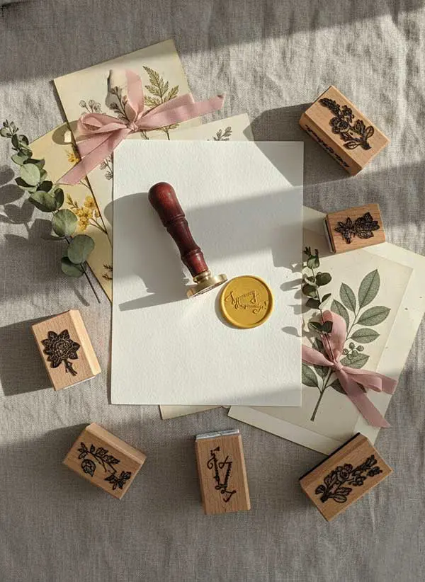 Stempel do laku okrągły 35 mm, złote odbicie z napisem Sypniewscy Opowiadają, idealny do blogów i personalizacji korespondencji.