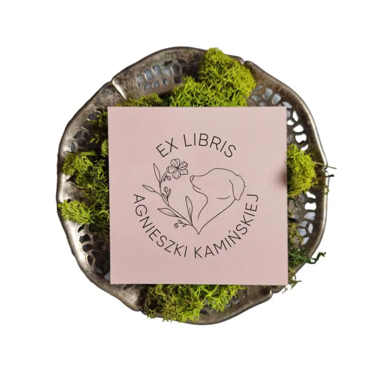 Ex libris - pies i kwiat