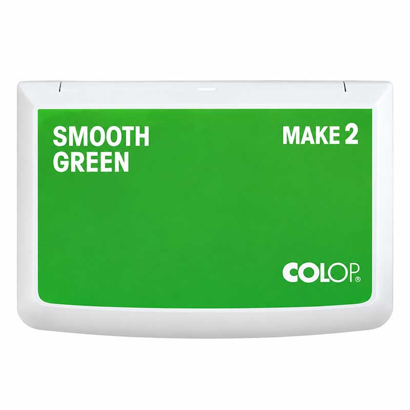 Biała poduszka do stempli COLOP MAKE 2 z zieloną etykietą Smooth Green