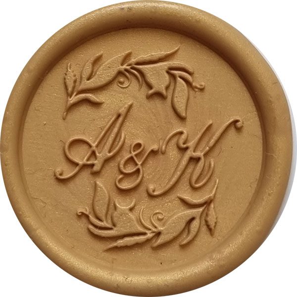 Monogram ślubny PIÓRKA - odbicia lakowe