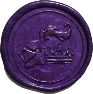 Indywidualny projekt pieczęci lakowej - z logo Fundacji Księżniczki i Rycerze