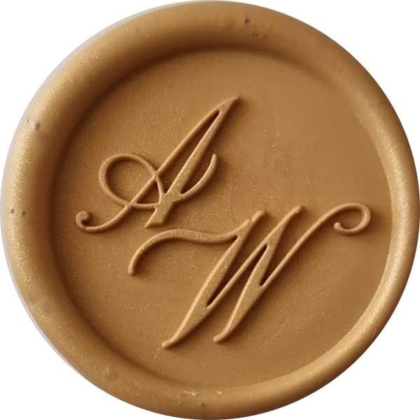 Pieczęć do laku z monogramem bez obramowania – Personalizowany stempel ślubny